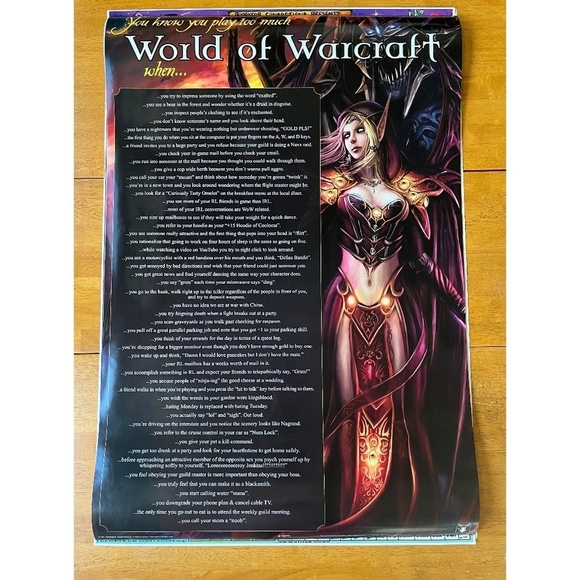 World of Warcraft Poster Sz 24x36 Large College Collection Wall Room Decor - Picture 1 of 8